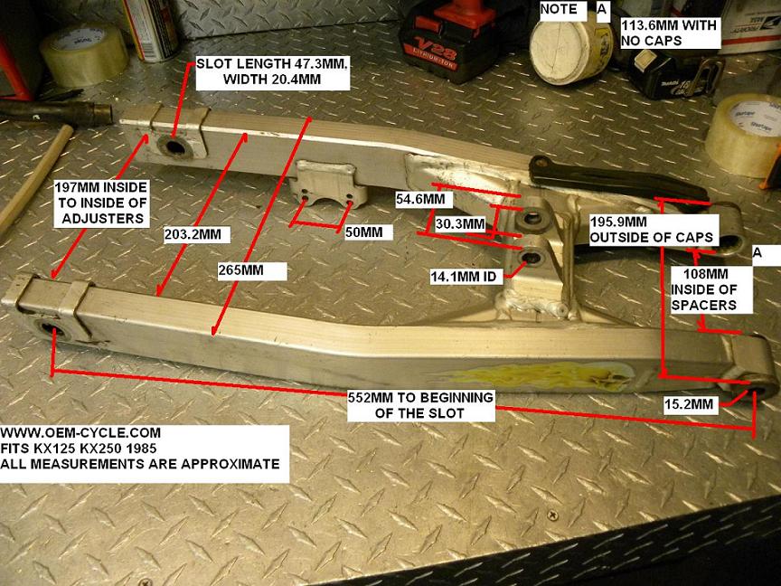 KX125 KAWASAKI 1985 SWING ARM MEASUREMENTS MEDIUM.JPG