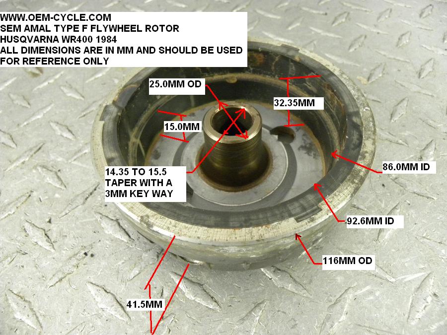 HUSQVARNA WR400 1984 FLY WHEEL ROTOR PICS AND MEASUREMENTS.JPG