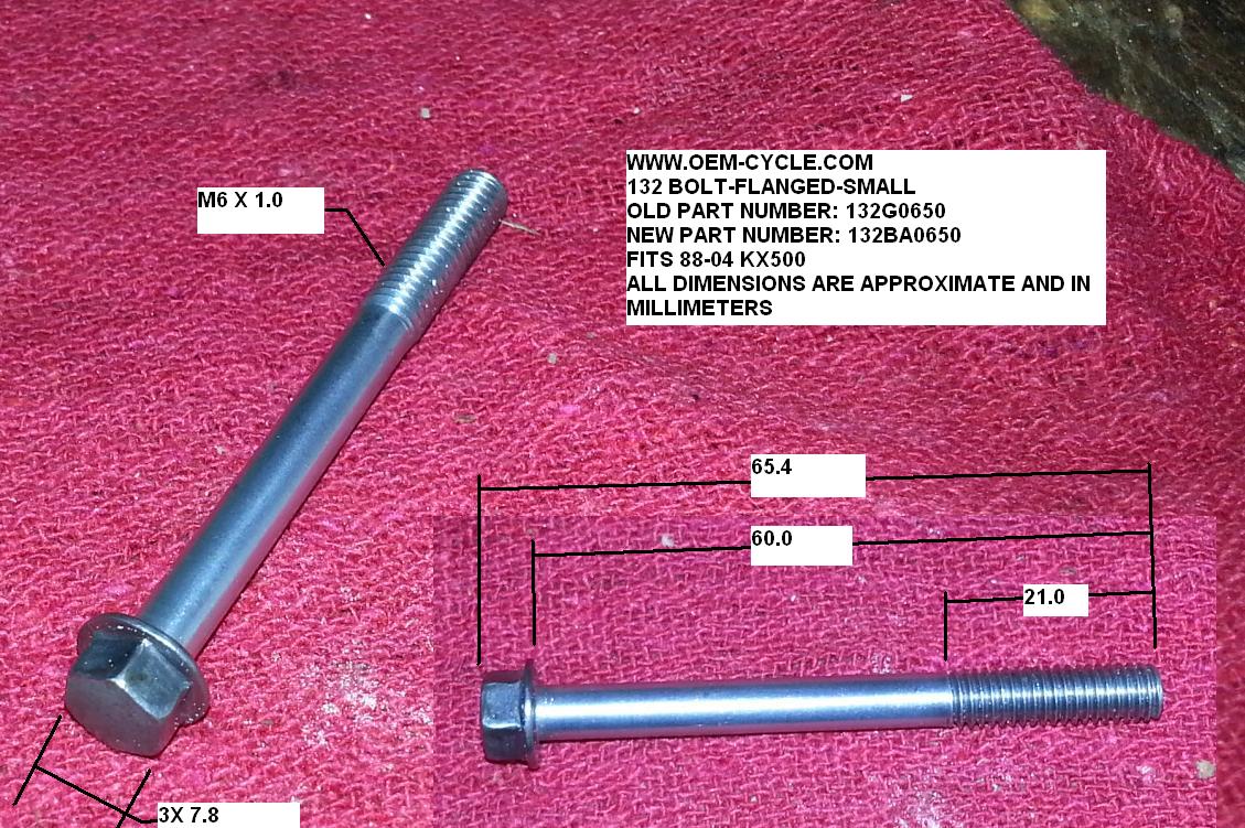 132BA0650 BOLT-FLANGED-SMALL MEASUREMENTS PICS SPECS WWW.OEM-CYCLE.COM.JPG